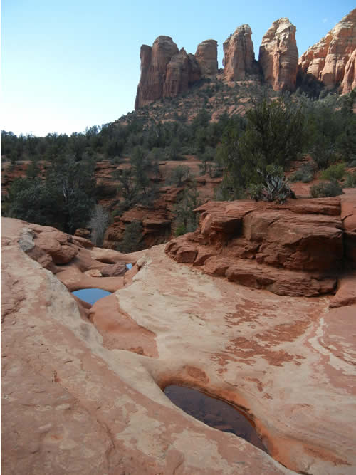 Pools of water in the rock